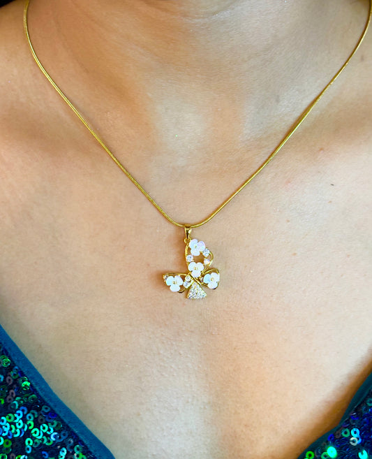 Golden Orchid Necklace
