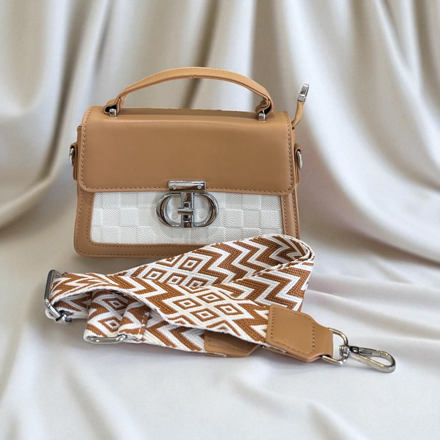 Chic Checkered Tan Sling