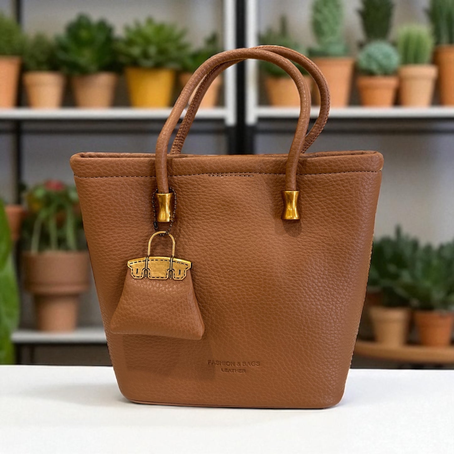 Classic Tan Pebble Leather Tote