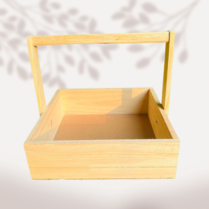 Pine Wood 4 Jar Basket (8*8*2.5) - Set of 20 Baskets