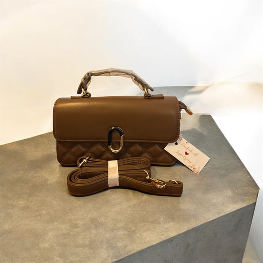 Mocha Charm Quilted Satchel