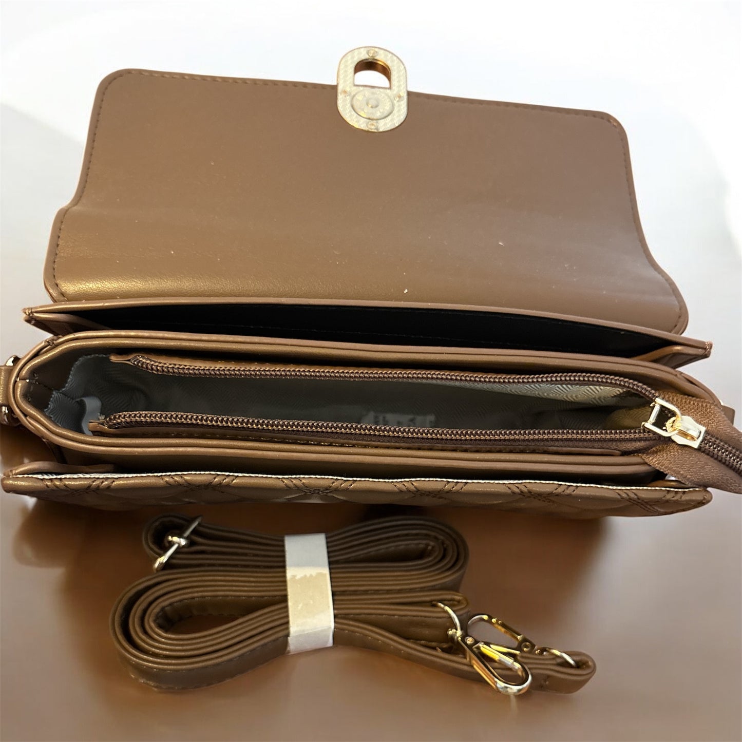 Mocha Charm Quilted Satchel