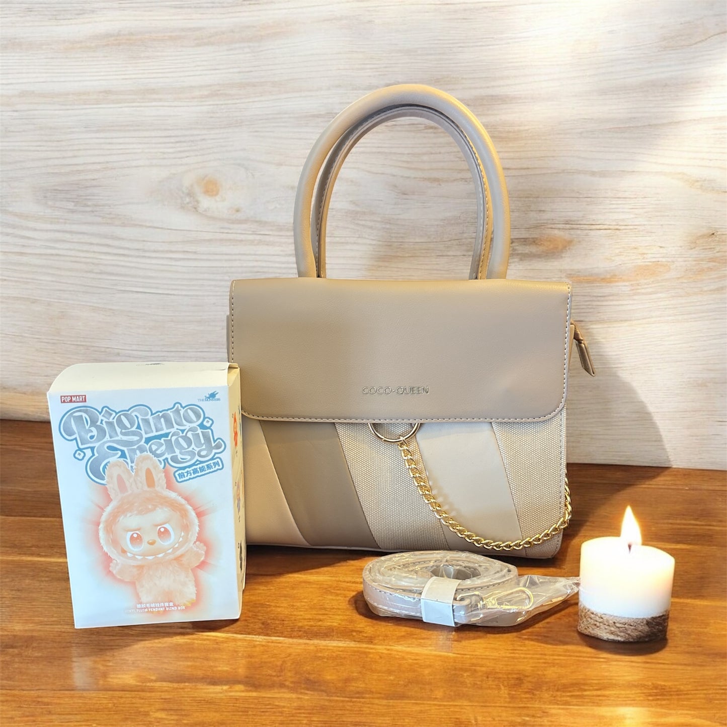 Beige Belle Labubu Charm Bag