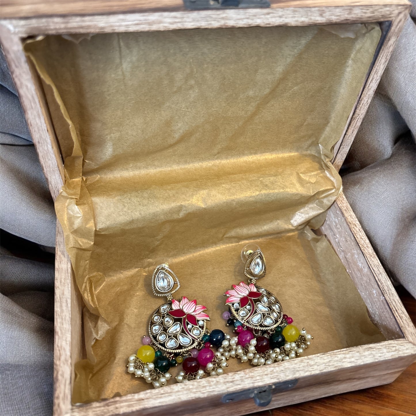 Rangriti Multicolor Charm Earrings with Keepsake Box