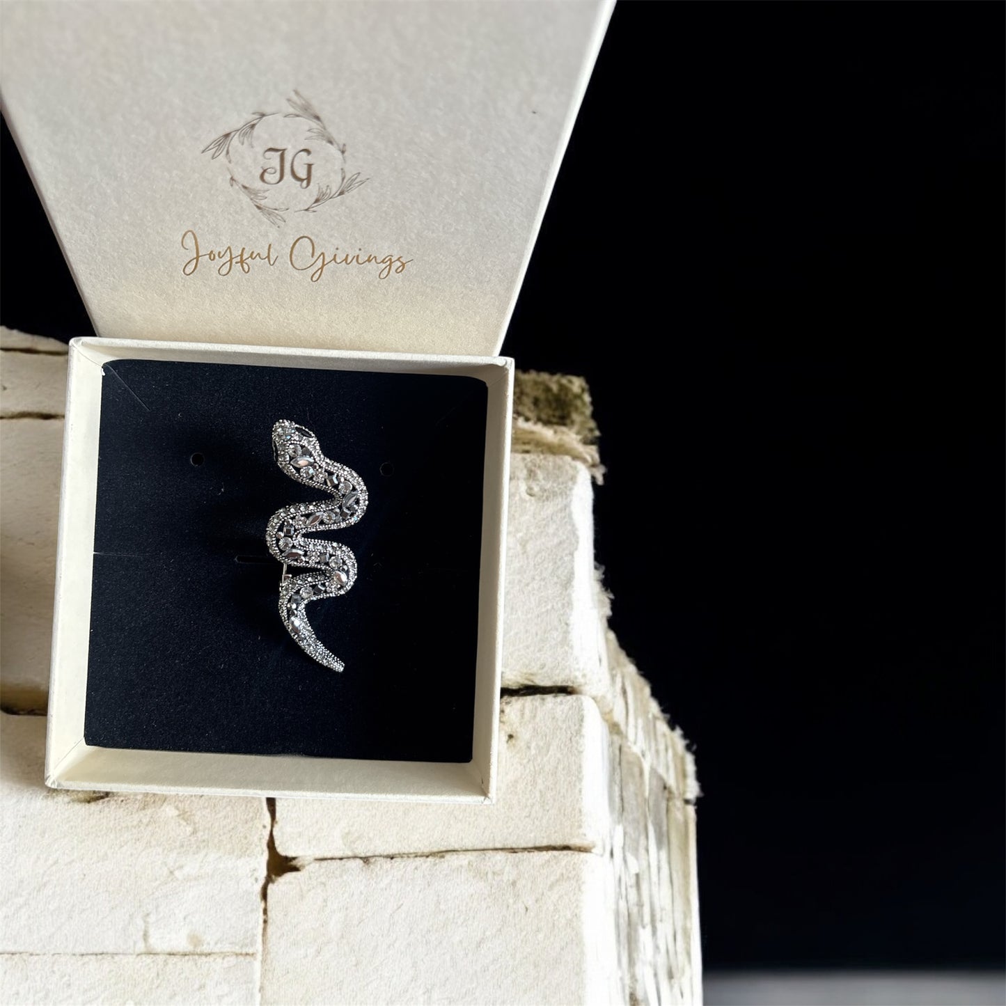 Midnight Serpent Statement Brooch