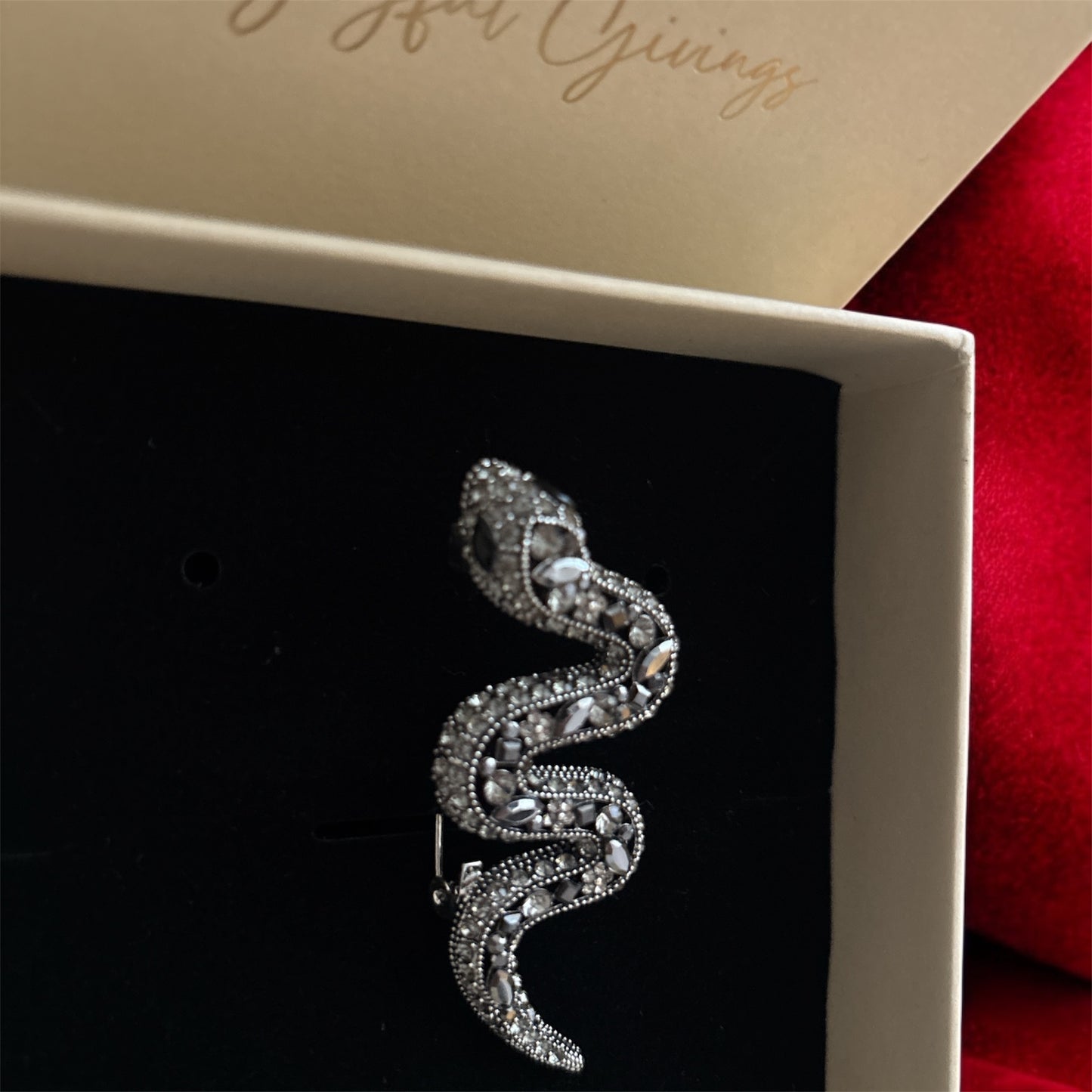 Midnight Serpent Statement Brooch