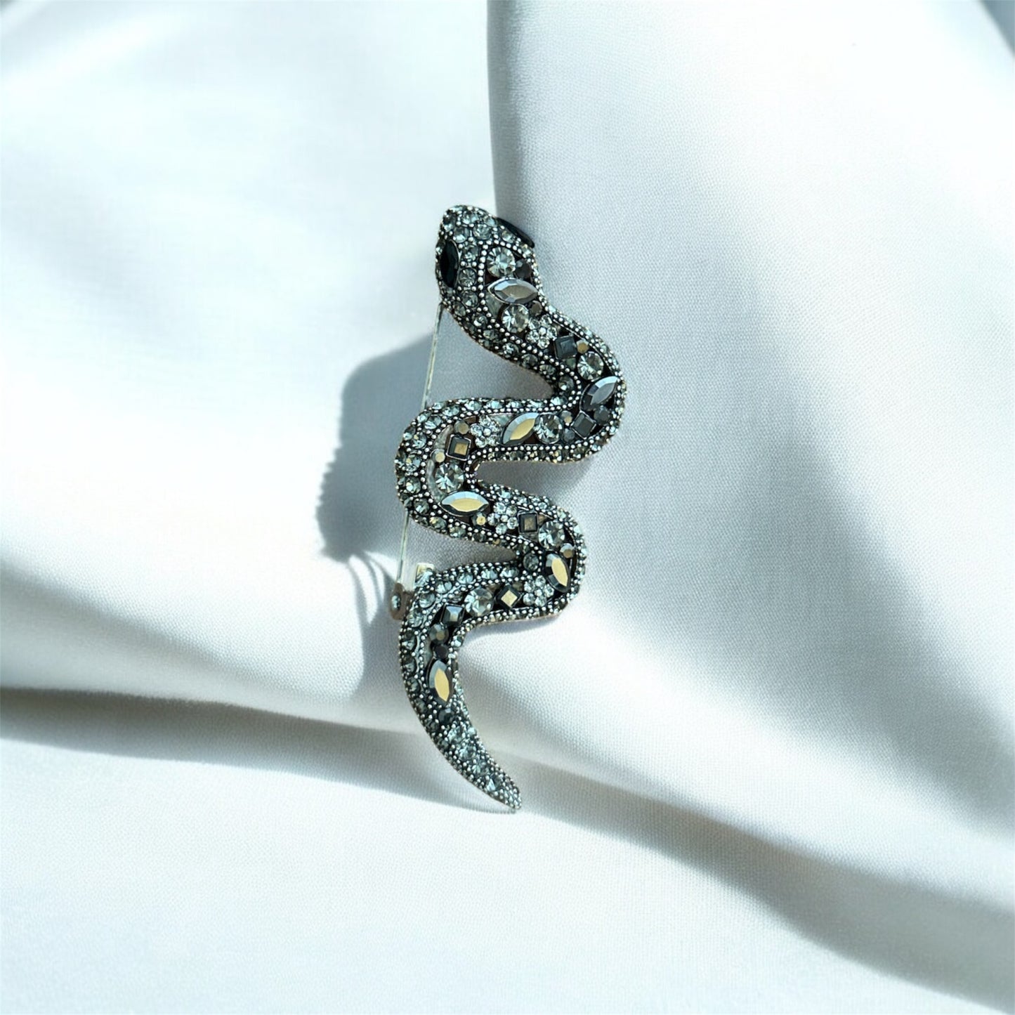 Midnight Serpent Statement Brooch