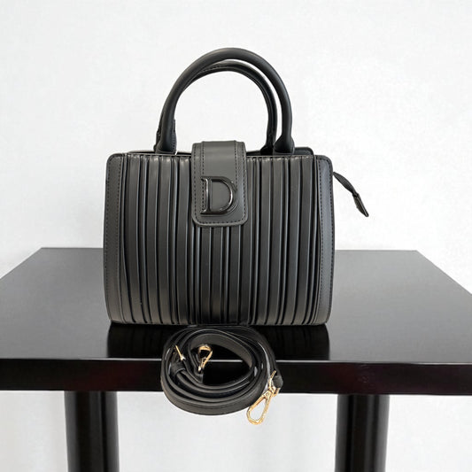 Noir Luxe Structured Tote